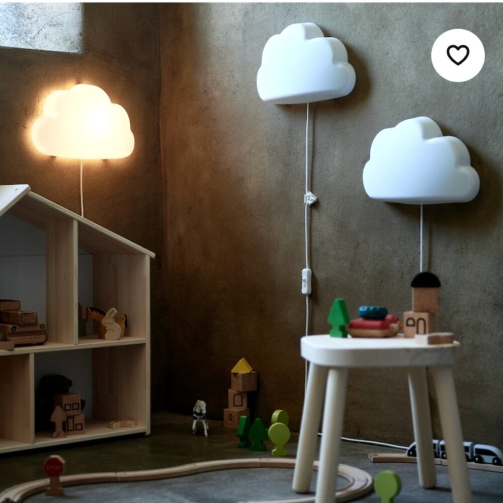 2 NEW~ Ikea Cloud Wall Light Lamp Sconce Upplyst LED Corded - Sealed
